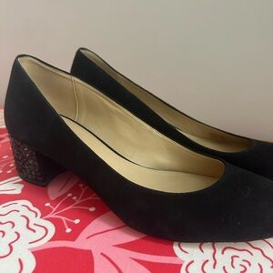 Michael Kors Black Heels with Glittery Wedge